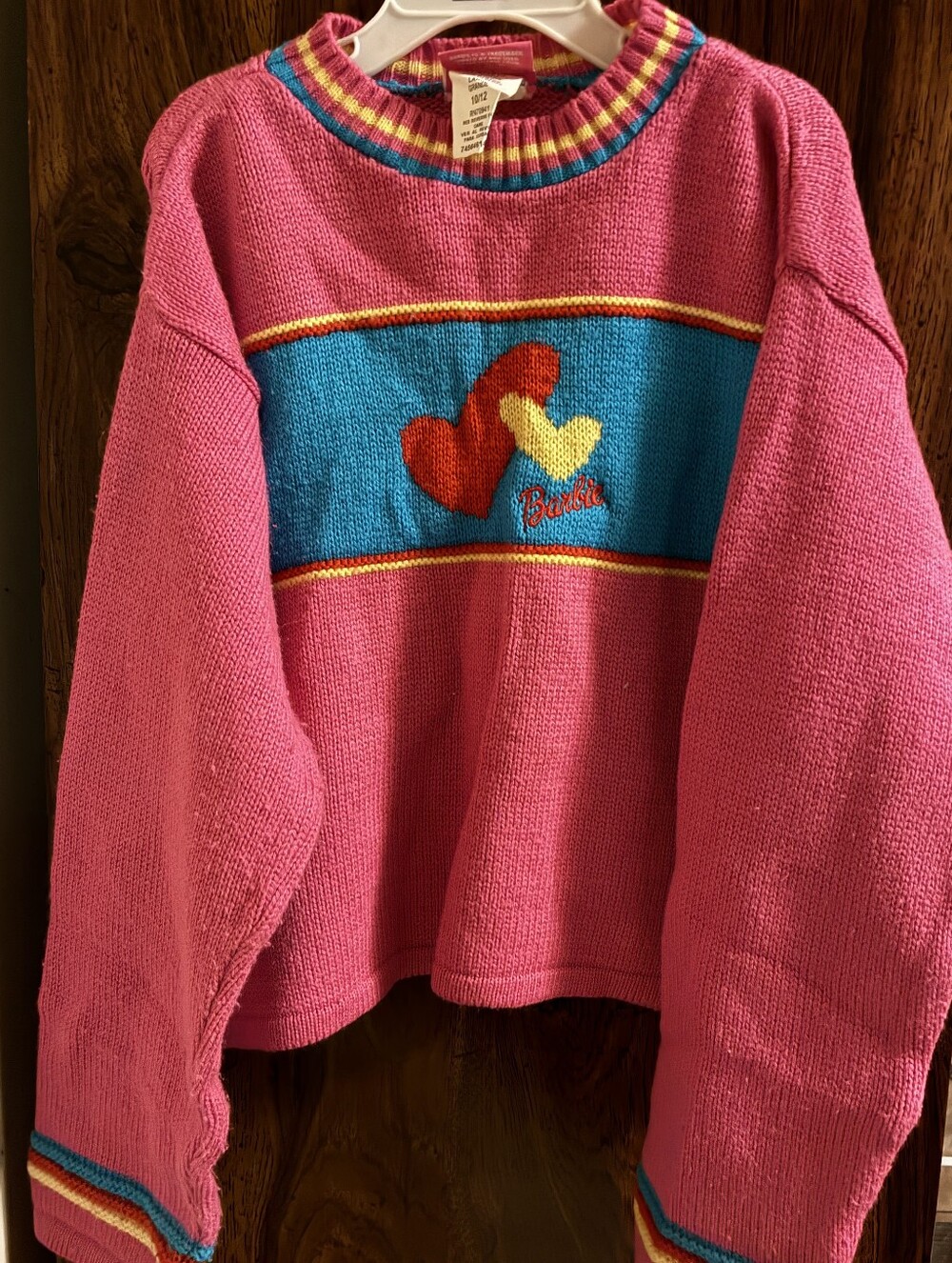 Vintage 90s/ Y2k Barbie Hot Pink Knit Sweater